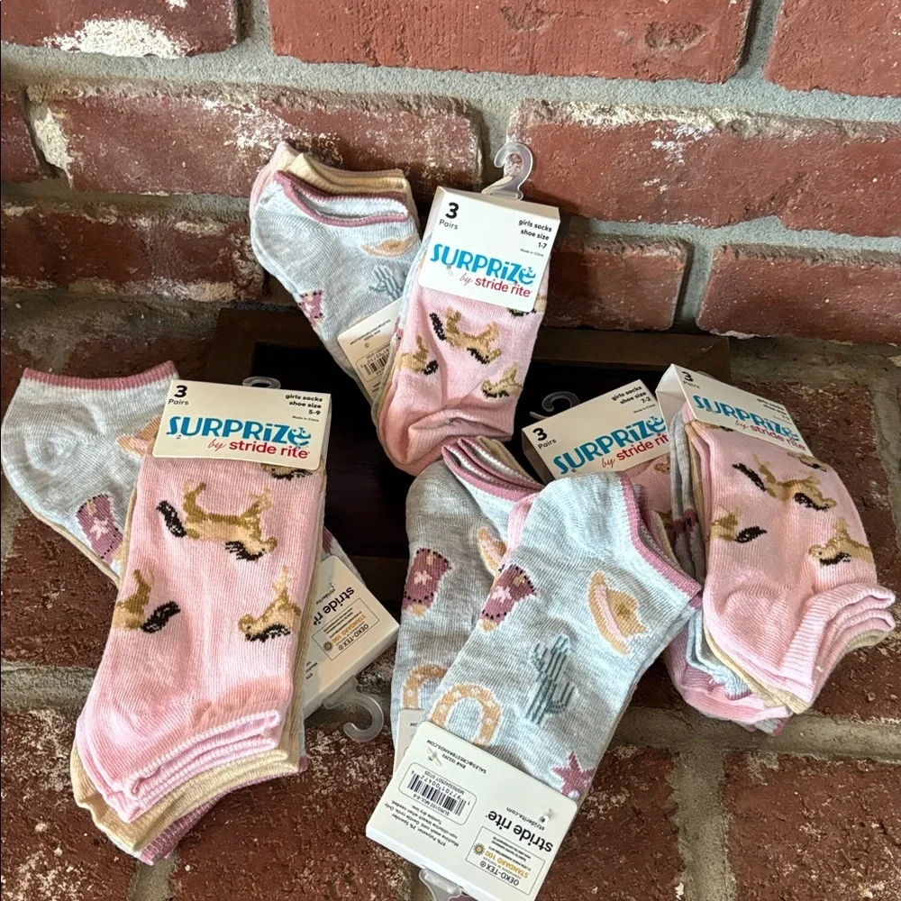 🐴 NEW🐴 Cowgirl Horse No-Show Socks - Set of 3 Spring Summer Easter Basket Girls